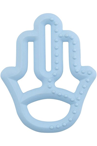 OiOi عضاضة أسنان من السيليكون على شكل يد الأم باللون الأزرق للأطفال من عمر 3 ...