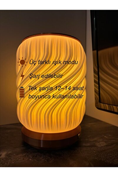 Alpdesign Modern Dekoratif Masaüstü LED Aydınlatma | Şarjlı Masa Lambası – P1...