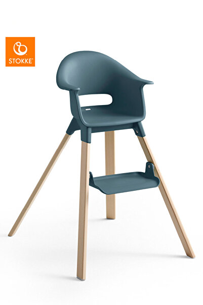Stokke Clikk Mama Sandalyesi, 3 Kademeli Ayar, 5 Nokta Emniyet Kemeri, Tepsi ve Ayak Desteği Dahil