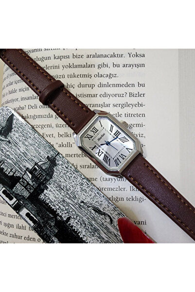 Marlas ساعة يد نسائية ريترو، تصميم عتيق، أرقام رومانية، حبل جلدي، مثمنة، سهلة...