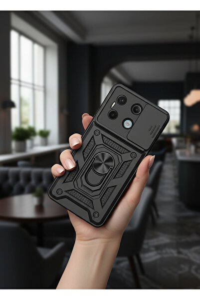 TechTrove Xiaomi Redmi Note 13 Pro 5G Kılıf Magnetik Standlı Sürgülü Kamera K...