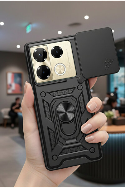 TechTrove İnfinix Note 40 Pro Kılıf Magnetik Standlı Sürgülü Kamera Korumalı ...