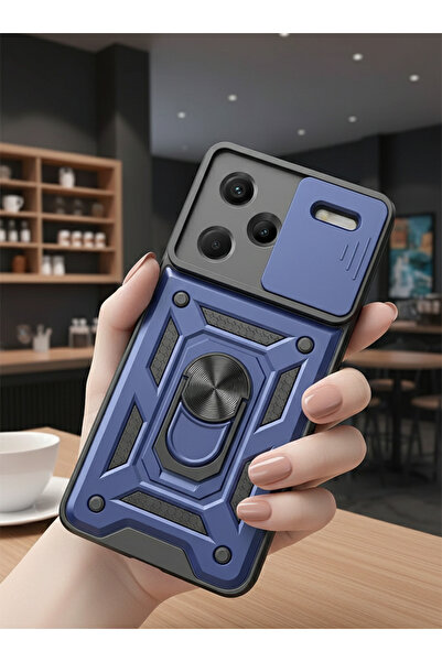 Hatreds Xiaomi Redmi Note 13 Pro Plus 5G Kılıf Magnetik Standlı Sürgülü Kamer...