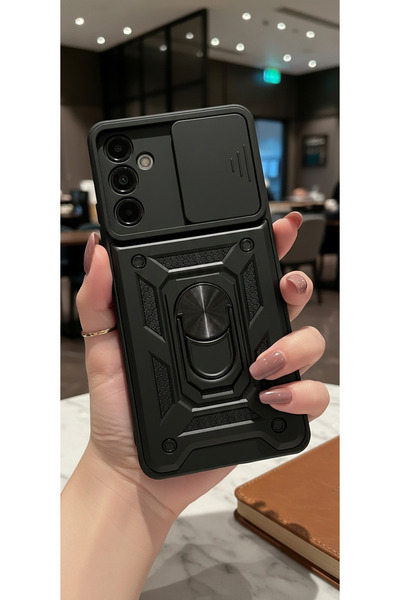 Hatreds Samsung Galaxy A15 Kılıf Magnetik Standlı Sürgülü Kamera Korumalı TPU...