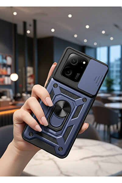 Hatreds Xiaomi Mi 13T Pro Kılıf Magnetik Standlı Sürgülü Kamera Korumalı TPU ...