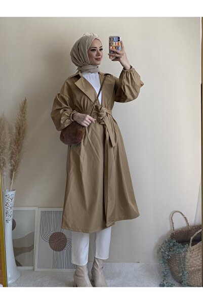 Esre Store الحجاب خندق معطف الجمل