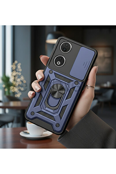 Hatreds Honor 90 Kılıf Magnetik Standlı Sürgülü Kamera Korumalı TPU Tank Kapak