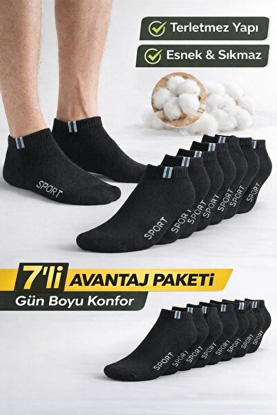 BYNDRSOCKS Ciorapi pentru bărbați, din bumbac negru, set de 7 perechi, anti-t...
