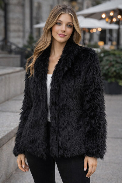 KAREL BUTİK Peluş Kadın Kürk Mont