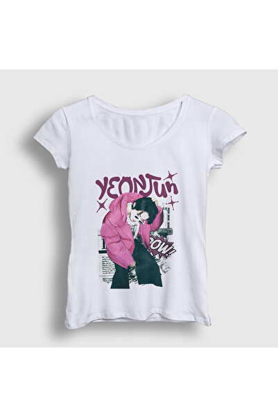 Presmono Women's White Yeonjun Tomorrow X Together T-Shirt 600303Tt