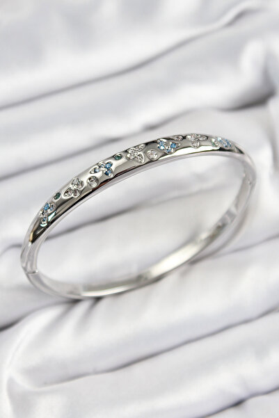 Skygo Brass Zircon Stone Butterfly Model Silver Color Women's Handcuffs - Tj-...