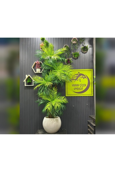 İremÇiçekçilik 4 Lu Areka Yapay Ağaç Saksıda Köse Çiçeği Yapay Cicek Uygula