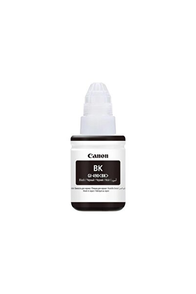 Canon GI-490 (BK) Siyah 135ml Orjinal Mürekkep (G1400-G2400-G3400-G3415)