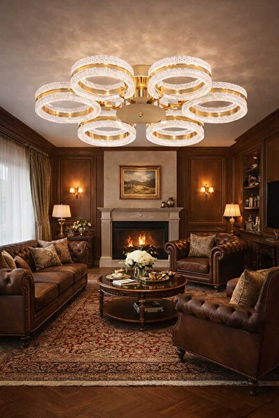 Marsel Lighting ALYA 6LI GOLD PLAFONYER AVİZE SALON OTURMA ODASI AVİZE 3 RENK...