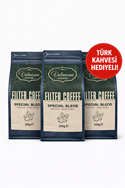 Öğütülmüş Filtre Kahve 3x250g – Medium Dark Roast Special Blend Avantajlı Set