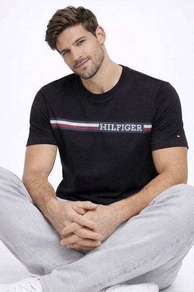 Tommy Hilfiger Regular Fit Men's Brand Logo Detailed Short Sleeve Round Neck ...
