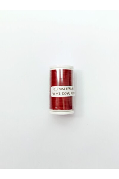 Eskişehir hobi sanat مسبحة صلاة حمراء داكنة بطول 50 متر - حبل 0.3 مم