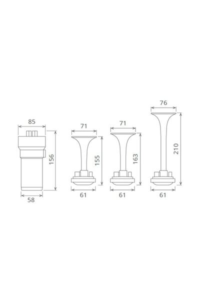 Seger 24 Volt Üç Kırmızı Boru Melodili Kompresörlü Korna 80kh24.000.03b