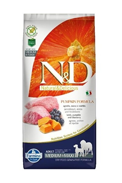 N&D Pumpkin Kuzu&Yaban Mersini Orta Büyük Irk Köpek Maması 12 Kg