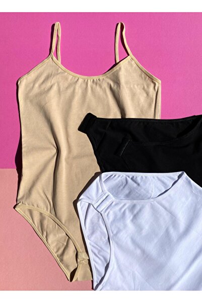 VicTroy White and Black Buckle Rope Strap Cotton Summer Women's Bodysuit -Set...