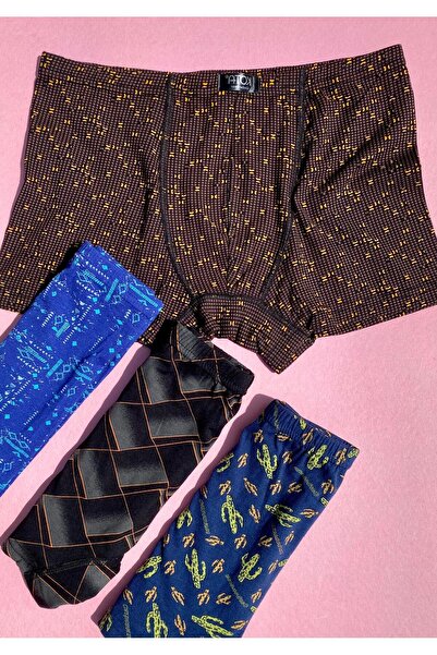 Ahmio Boxeri pentru bărbați din modal imprimat din 4 piese - vară subțire și ...