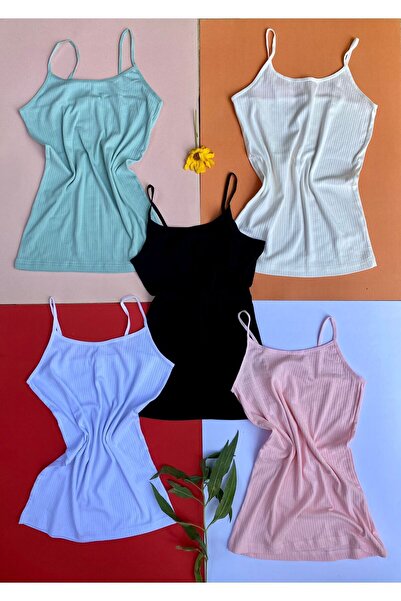 VicTroy Camisole 5-Piece Oval Collar Rope Strap Athlete-T-shirt