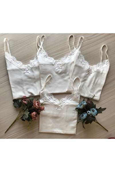 VicTroy قميص داخلي نسائي من الليكرا مكون من 4 قطع من القطن بحبل إكرو