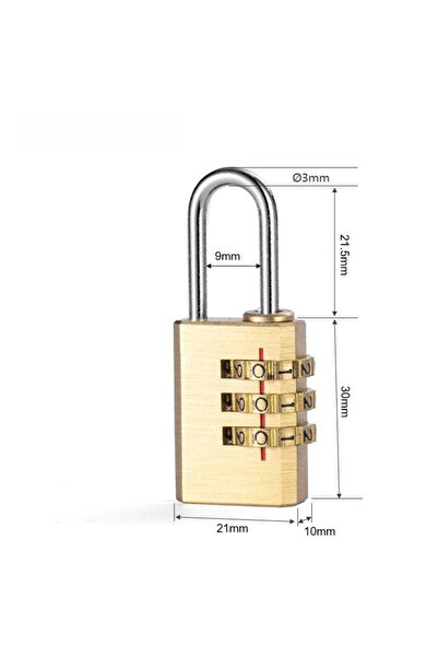 Choice No 21mm 3 Digit New Padlk Solid Brass Lk Digit Combination Password Se...