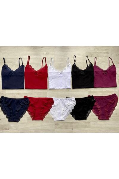 Freya Boutique حزام من الدانتيل مكون من 5 قطع من القطن الليكرا