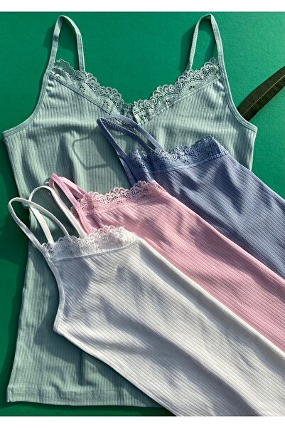 VicTroy Cotton, Lycra |   4-Piece Rope Strap Green, Pink, Ecru and Light Blue...