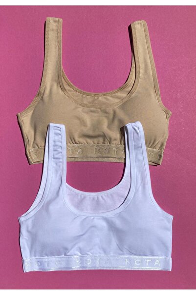 VicTroy Pedli 2'li Siyah ve Beyaz Askılı Büstiyer-Yarım Atlet ( M=70-75, L=80...