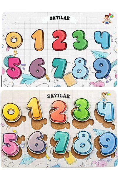 Minçu Toys Eğitici Ahşap Bul Tak Oyuncağı ,Sayılar+Zeka Geliştirici Oyuncak