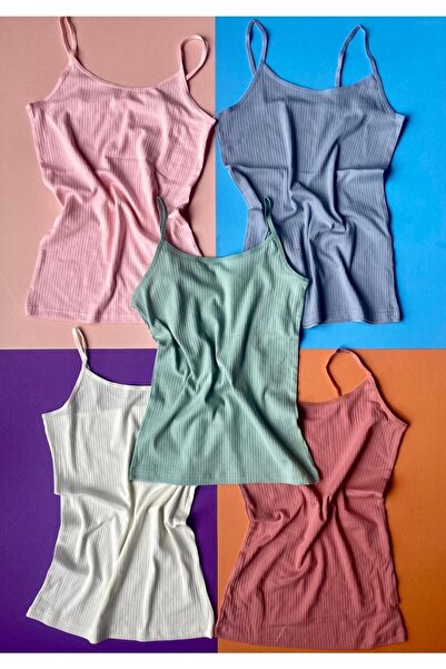 VicTroy Cotton, Lycra Ribbed Women's Undershirt with 5 Rope Straps