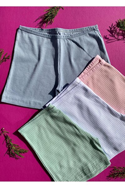 VicTroy Pantaloni scurți din bumbac, 4 piese, verde, roz, albastru deschis și...