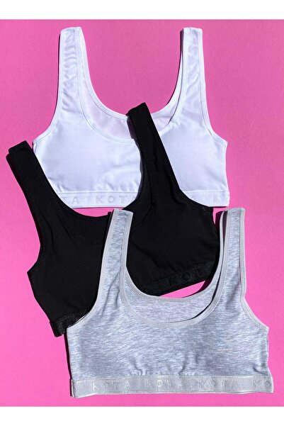 VicTroy Thick Strap Undershirt with 3 Pads - Gray, White and Black (M=70-75 L...