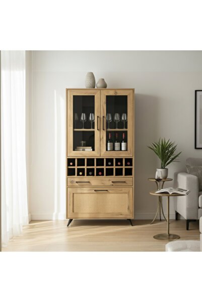 WEXO VENTURA SR-02 HASIR KAPAKLI ŞARAPLIK - BAR DOLABI - ATLANTİK ÇAM