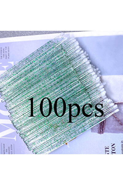 Choice 100PCS Green 100pcs Micro Brush Crystal Lash Removing Swab Microbrush ...