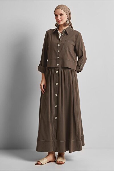 Alvina بدلة تنورة بأزرار مفصلة 45360