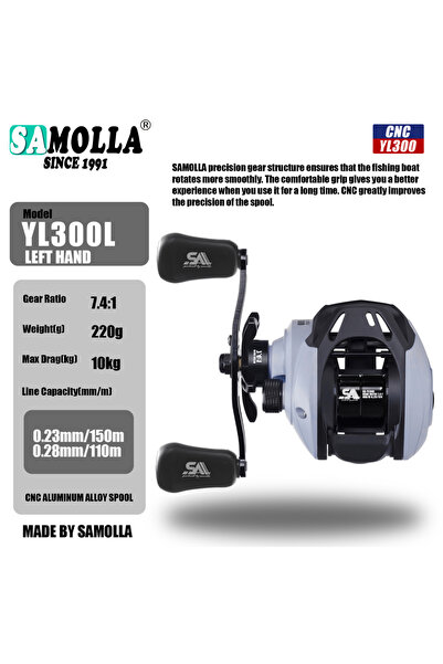 Choice بكرة صيد سامولا ذات 7 سرعات لليد اليسرى، بكرة صيد طويلة المدى للمياه ا...