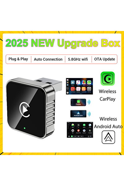 Choice صندوق صغير 2 في 1 لاسلكي يدعم نظامي أندرويد وكاربلاي، محول سيارة ذكي ج...