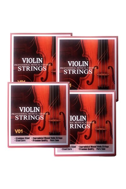 Choice V01 مجموعة من 4 أوتار للكمان، أوتار عالمية (G-D-A-E)، قلب فولاذي مستور...