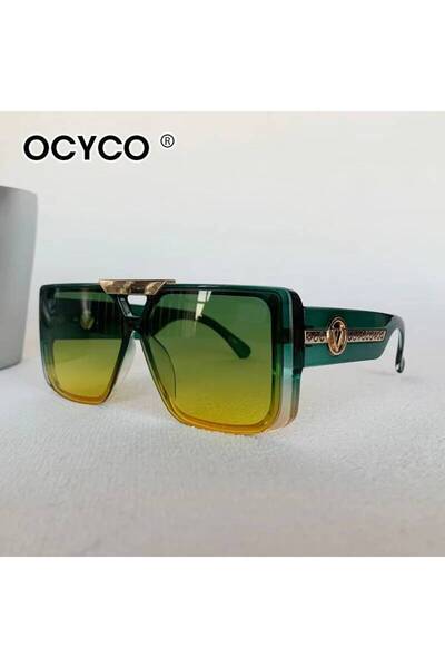 Choice green Vintage Big Frame Square Sunglasses Men Women Luxury Brand Lette...