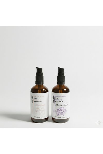 OKTİR Hair Care Oil Blend Set 100% Natural (BEFORE BATH AND AFTER BATH) 2 Pieces Hair Care Oil Blend