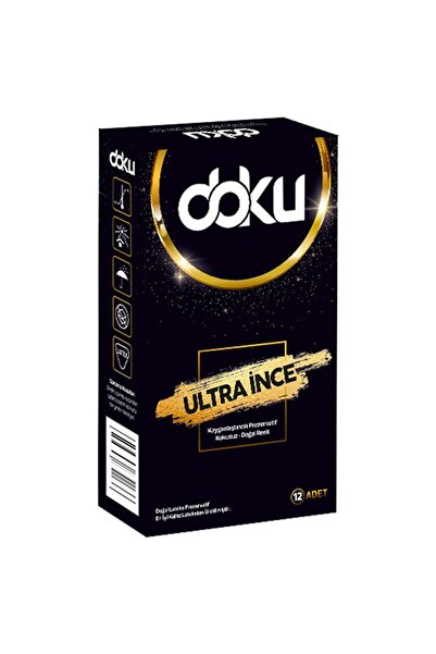 Doku Kayganlaştırıcı Prezervatif Ultra Ince 12 Adet Tek Kutu