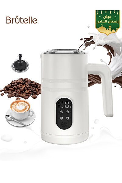 Brutelle جهاز خفق الحليب الكهربائي سعة 350 مل مع وظيفة الرغوة الساخنة والبارد...