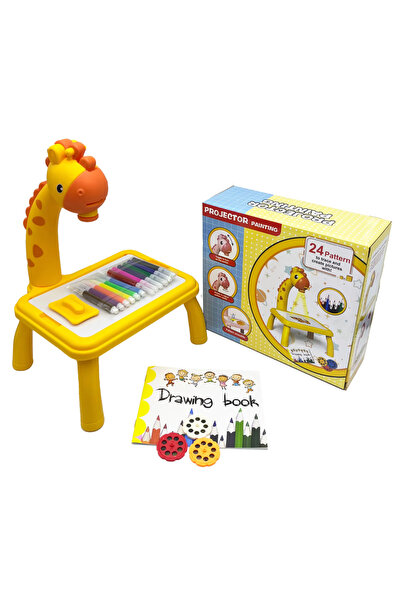 Choice جهاز عرض رسم صغير أصفر اللون للأطفال، لعبة عرض للتتبع والرسم مع ضوء وم...