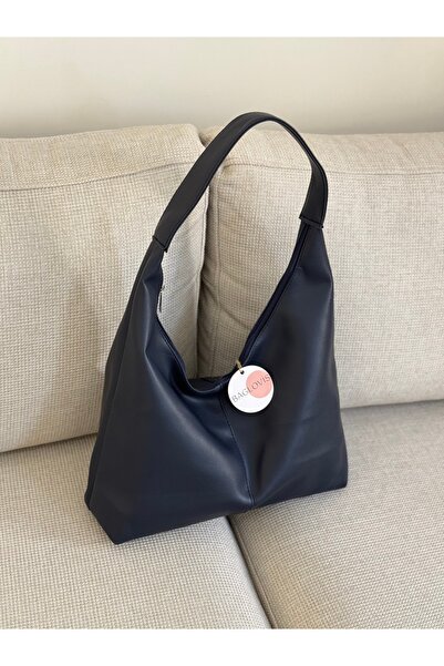 BAGLOVİS YENİ SEZON BÜYÜK SALAŞ LACİVERT DERİ OMUZ ÇANTASI