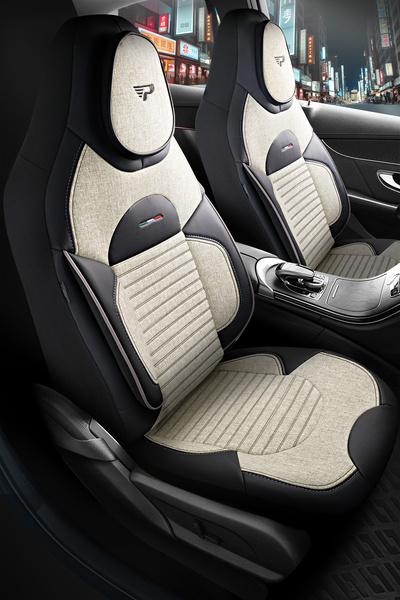 Panda Kılıf PANDA ENZO SERİSİ KETEN KUMAŞ OTO KOLTUK KILIFI - TAM SET