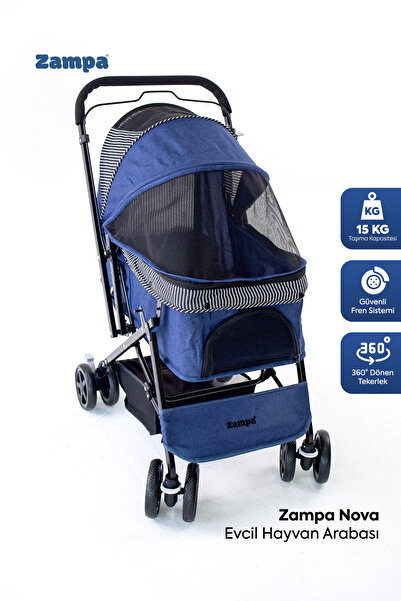 Zampa Bl08-n Nova Kedi Ve Köpek Arabası Lacivert 52x76.5x95 Cm