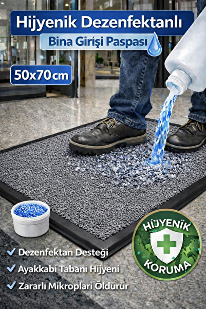 Stepmat Myfloor Renkli Dezenfektan Hijyen Paspası Gri